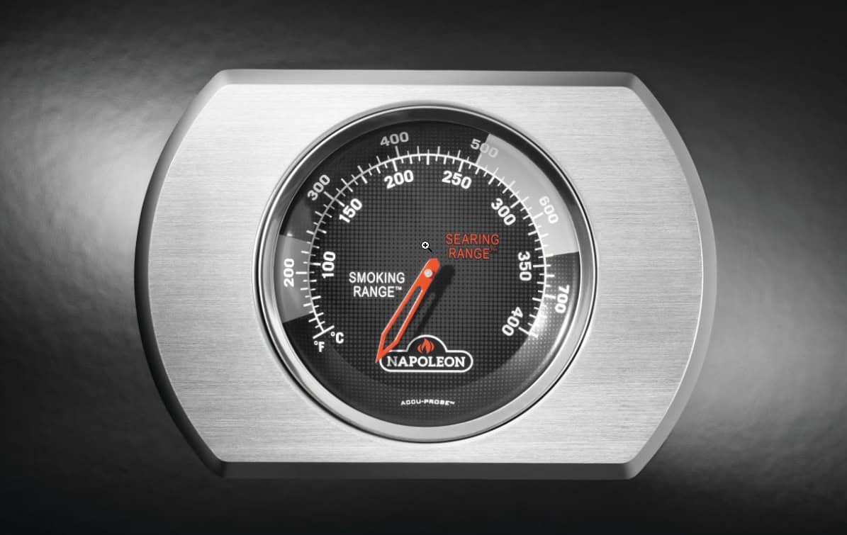 Napoleon ACCU-PROBE Deckelthermometer mit Temperaturanzeige und Grillbereichen