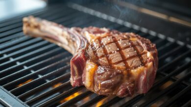 Tomahawk Steak auf dem Gasgrill