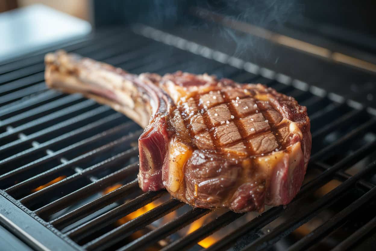 Tomahawk Steak auf dem Gasgrill